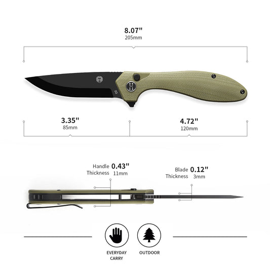 The Vector Button Lock Folding Pocket Knife
