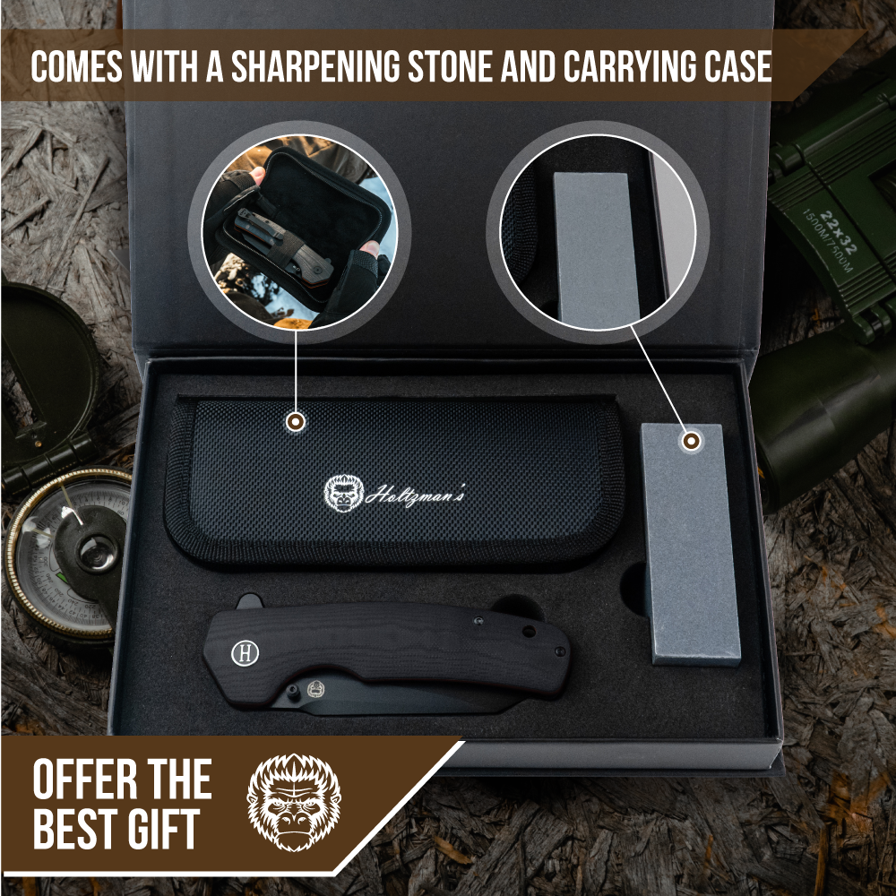The Clip Point Folding Pocket Knife (Black and Orange)