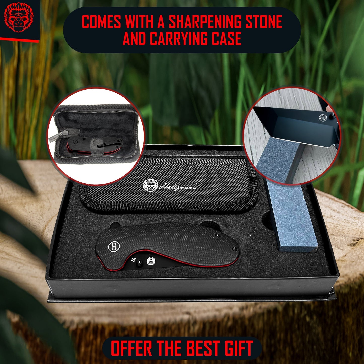 The Pioneer Folding Pocket Knife (Black and Orange)