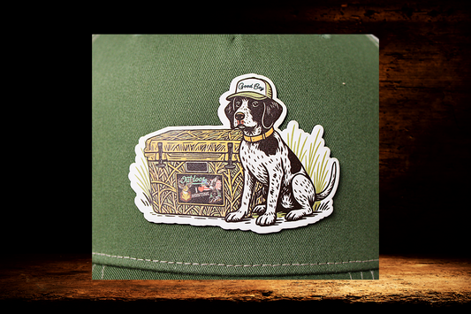 Hunting dog with cooler