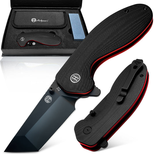 The Pioneer Folding Pocket Knife (Black and Orange)
