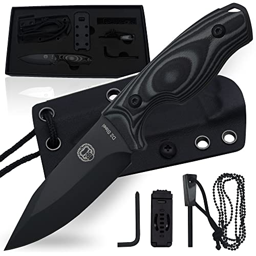 The Baby Silverback Survival Knife Giftset for Outdoors (Black Blade + Grey Liner)